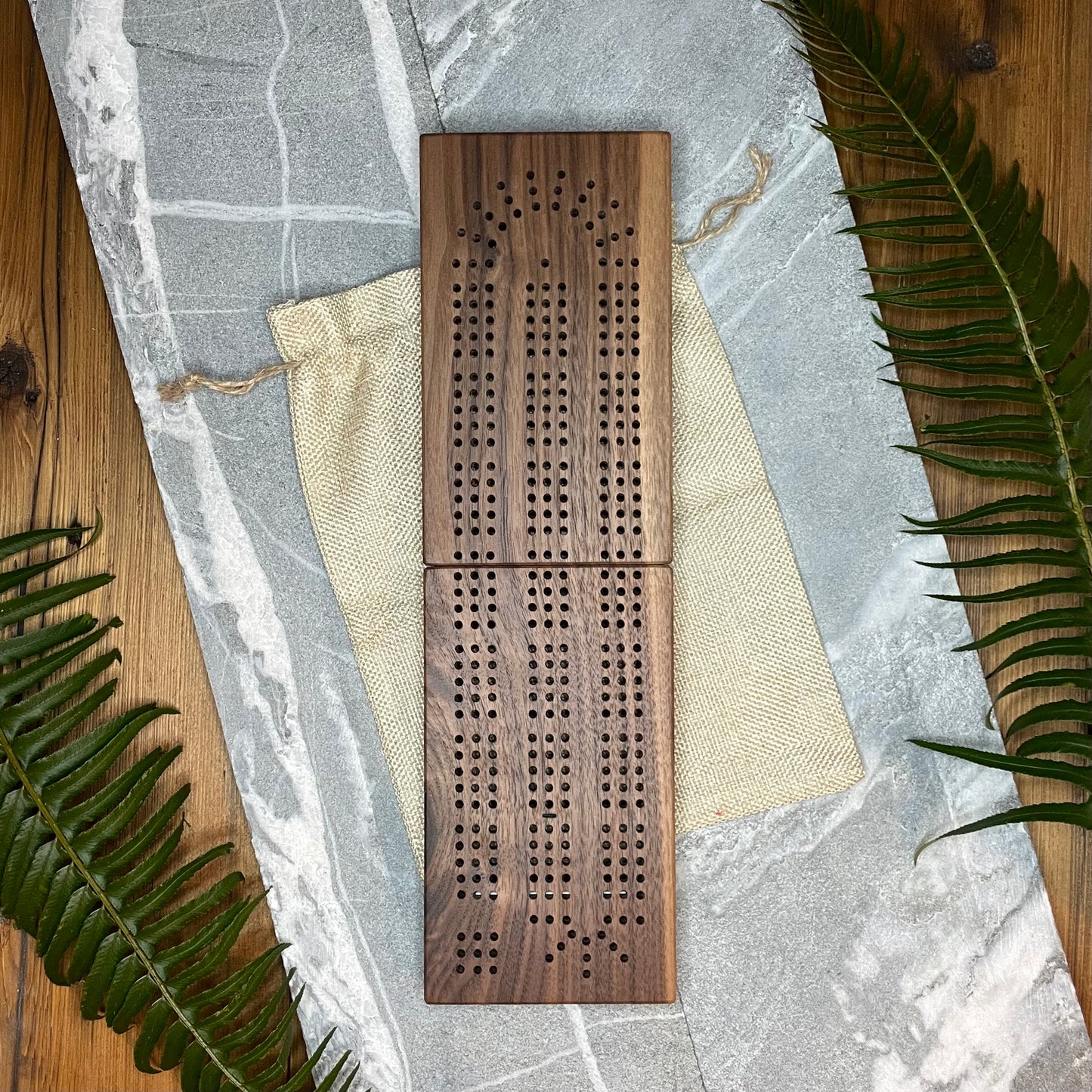 Black Walnut Folding Cribbage: Travel Edition