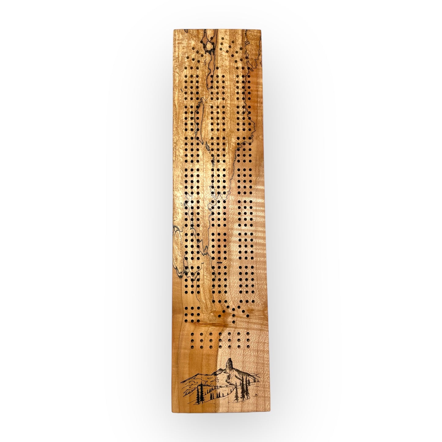 Spalted Maple Cribbage Board (Black Tusk)