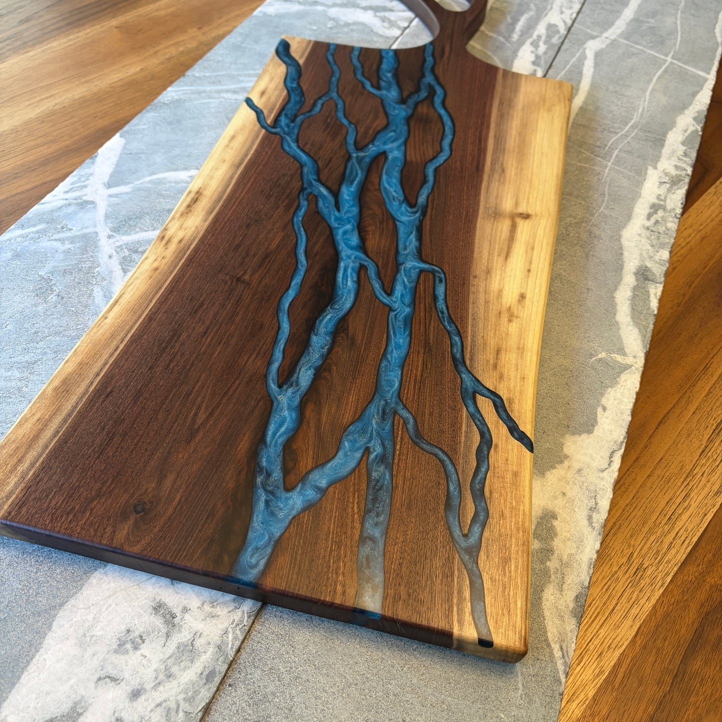 Modern Black Walnut Epoxy Charcuterie Board – Live Edge