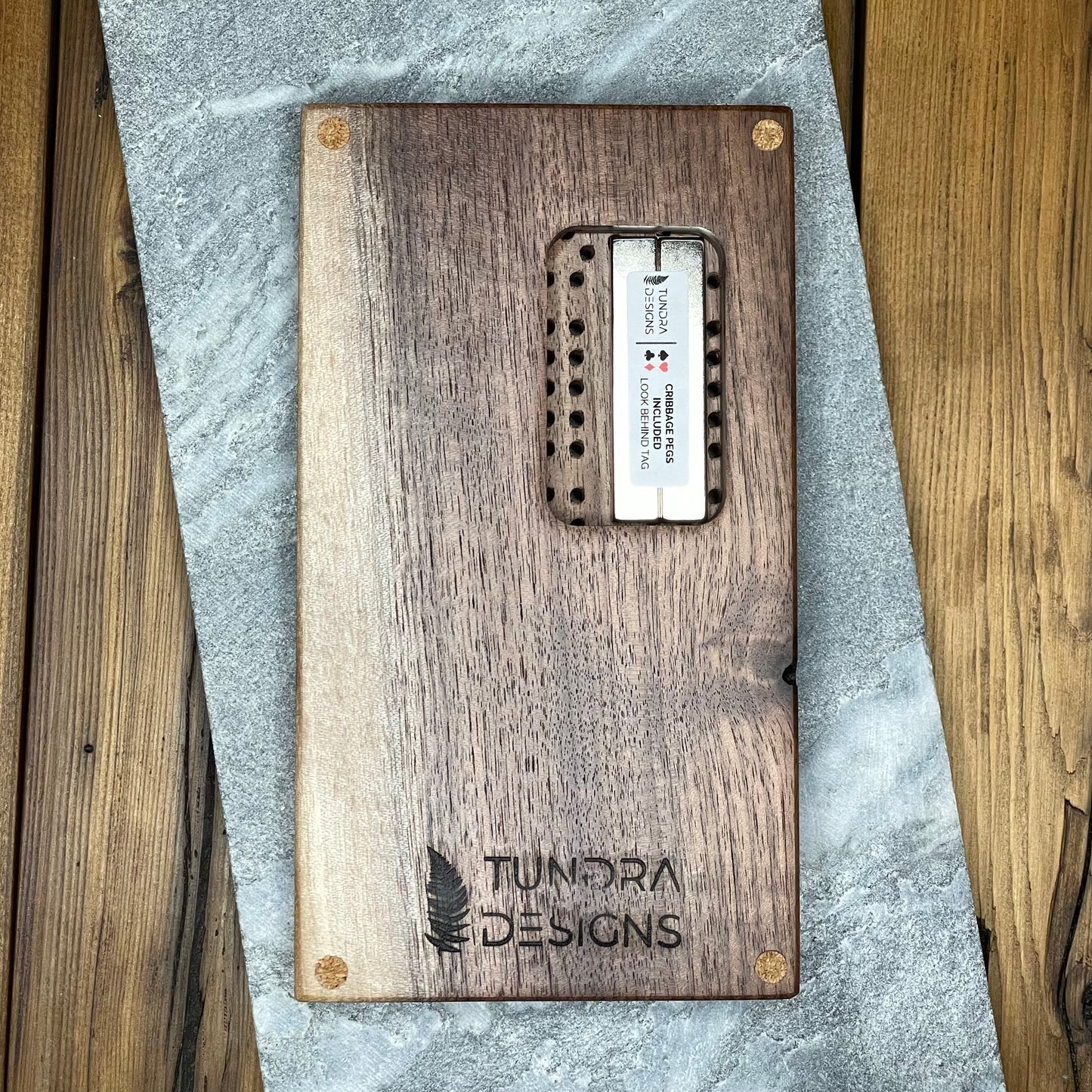 Black Walnut Cribbage Board Mini