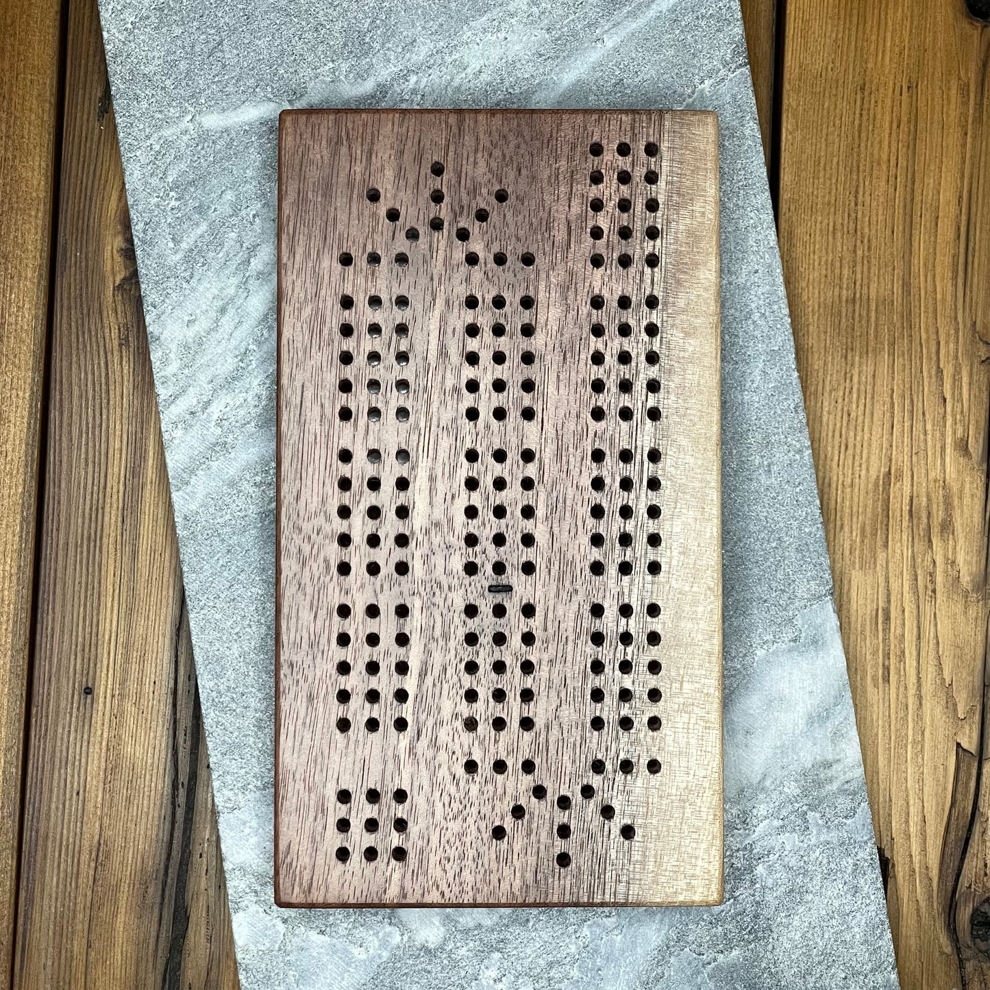 Black Walnut Cribbage Board Mini