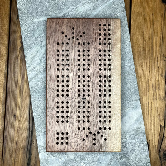 Black Walnut Cribbage Board Mini