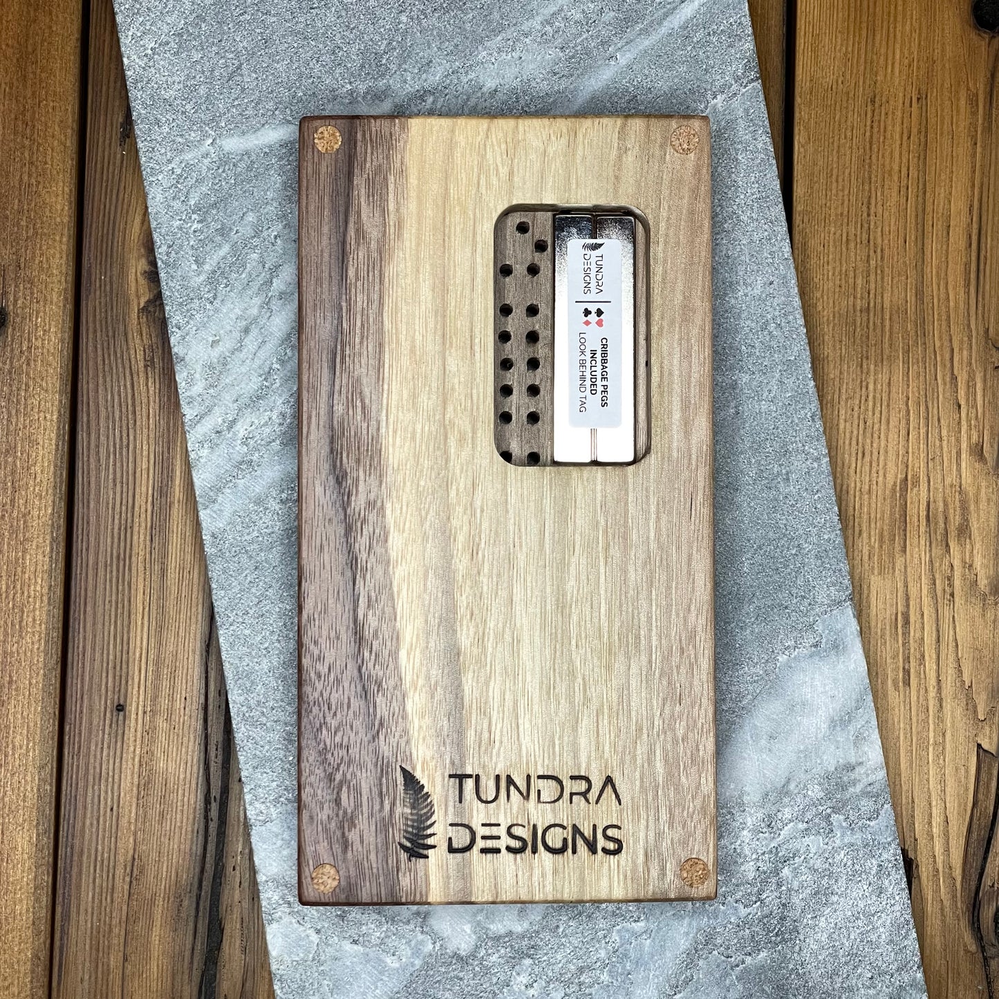 Black Walnut Cribbage Board Mini