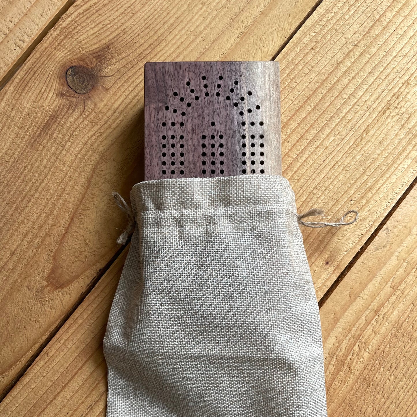 Folding Travel Dark Walnut Cribbage Board