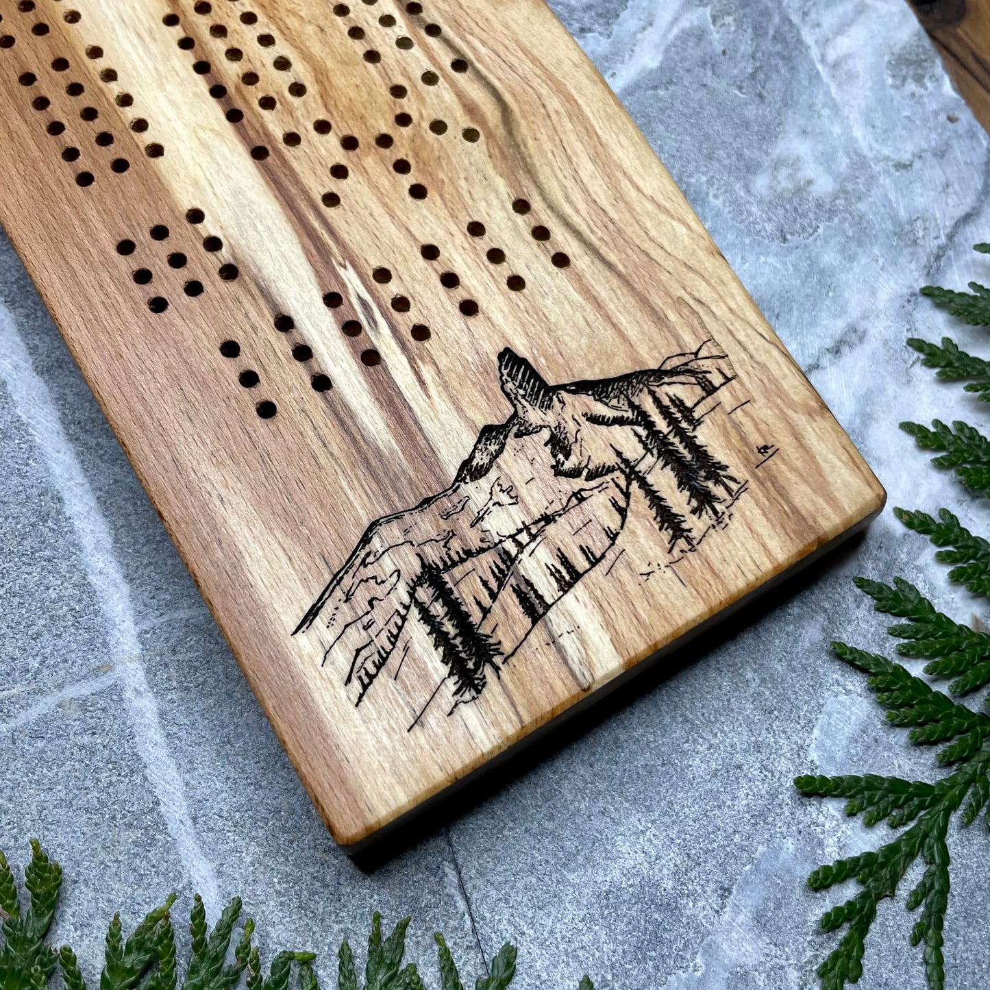 Black Tusk Live Edge Spalted Maple Cribbage Board