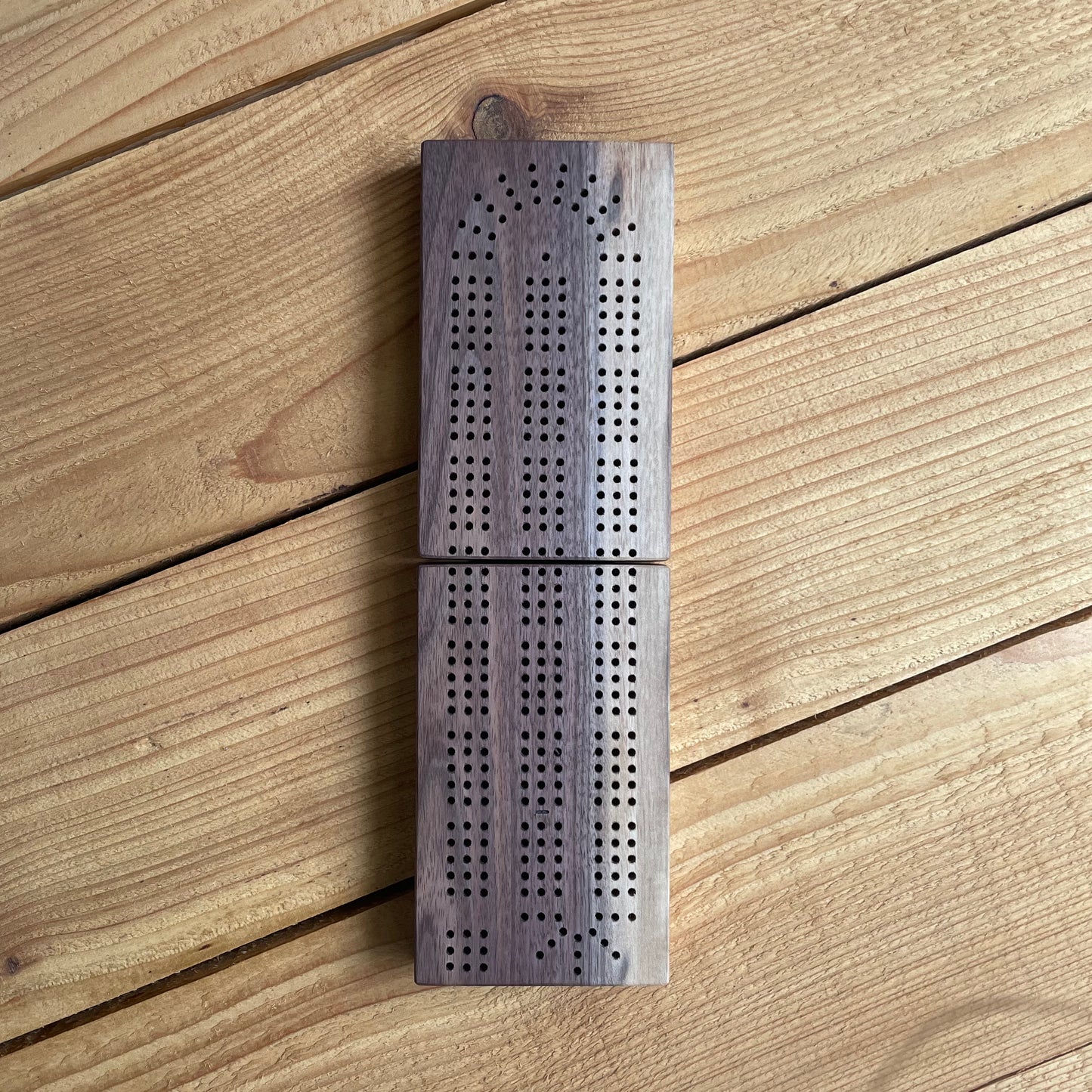 Folding Travel Dark Walnut Cribbage Board
