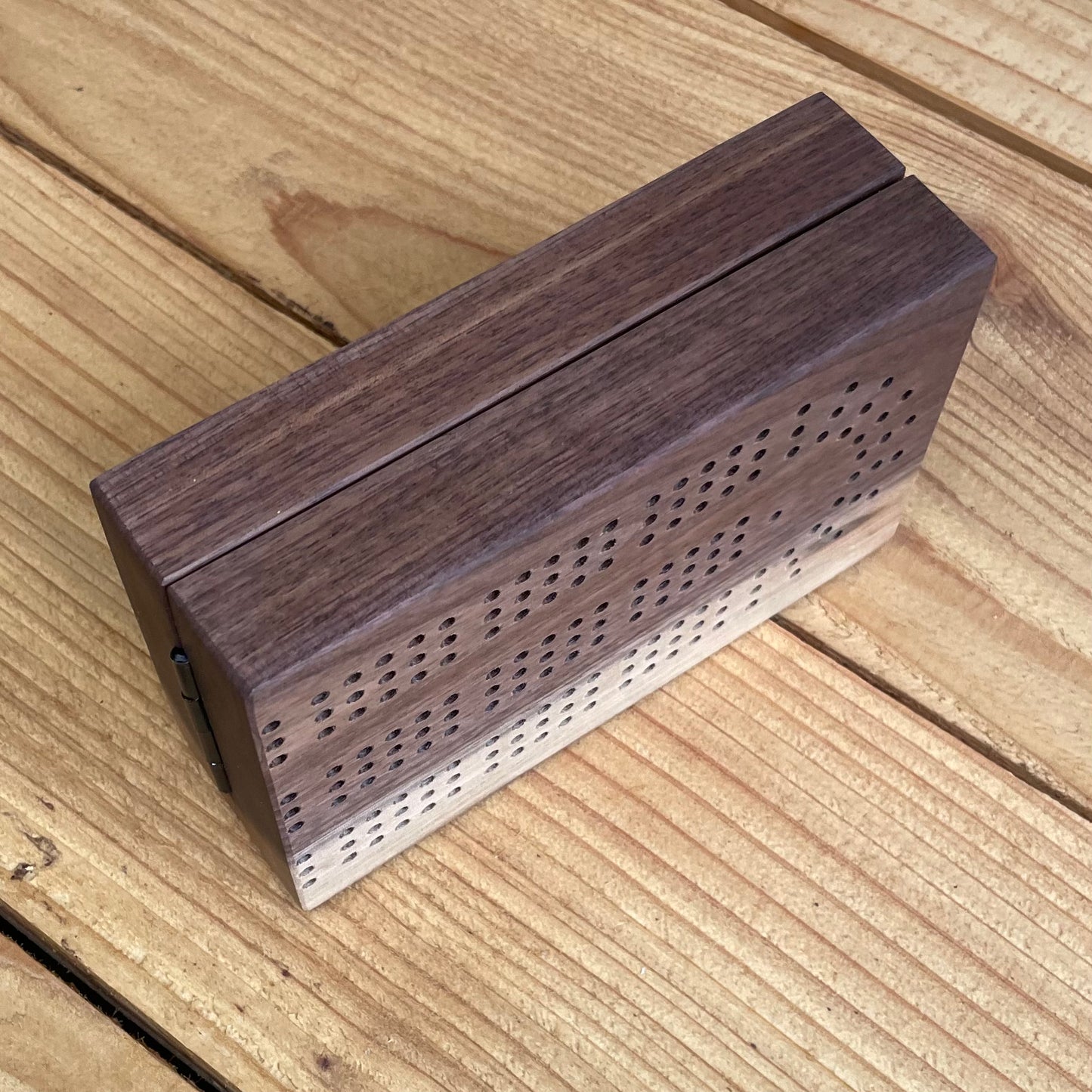 Folding Travel Dark Walnut Cribbage Board