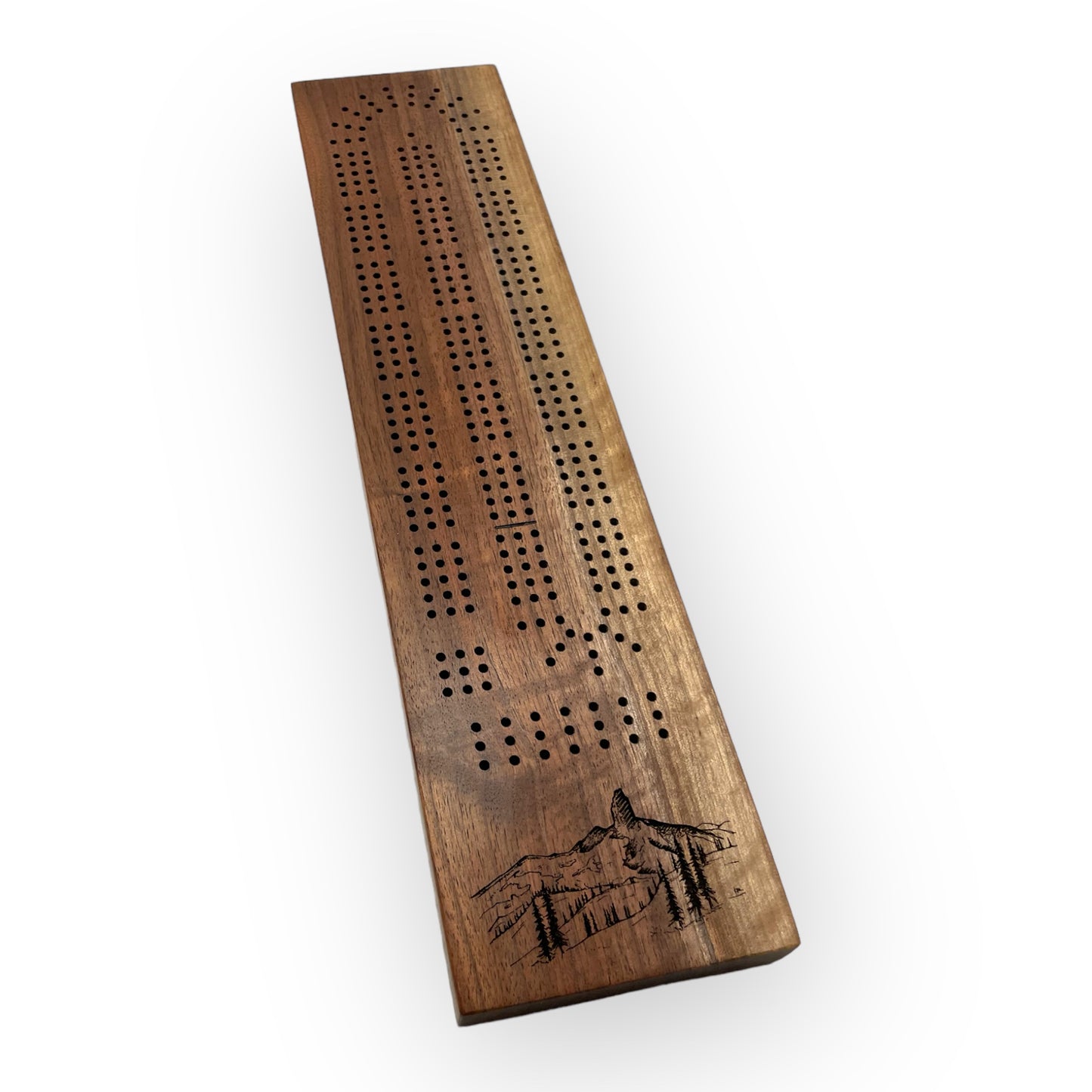 Dark Walnut Cribbage Board (Black Tusk)