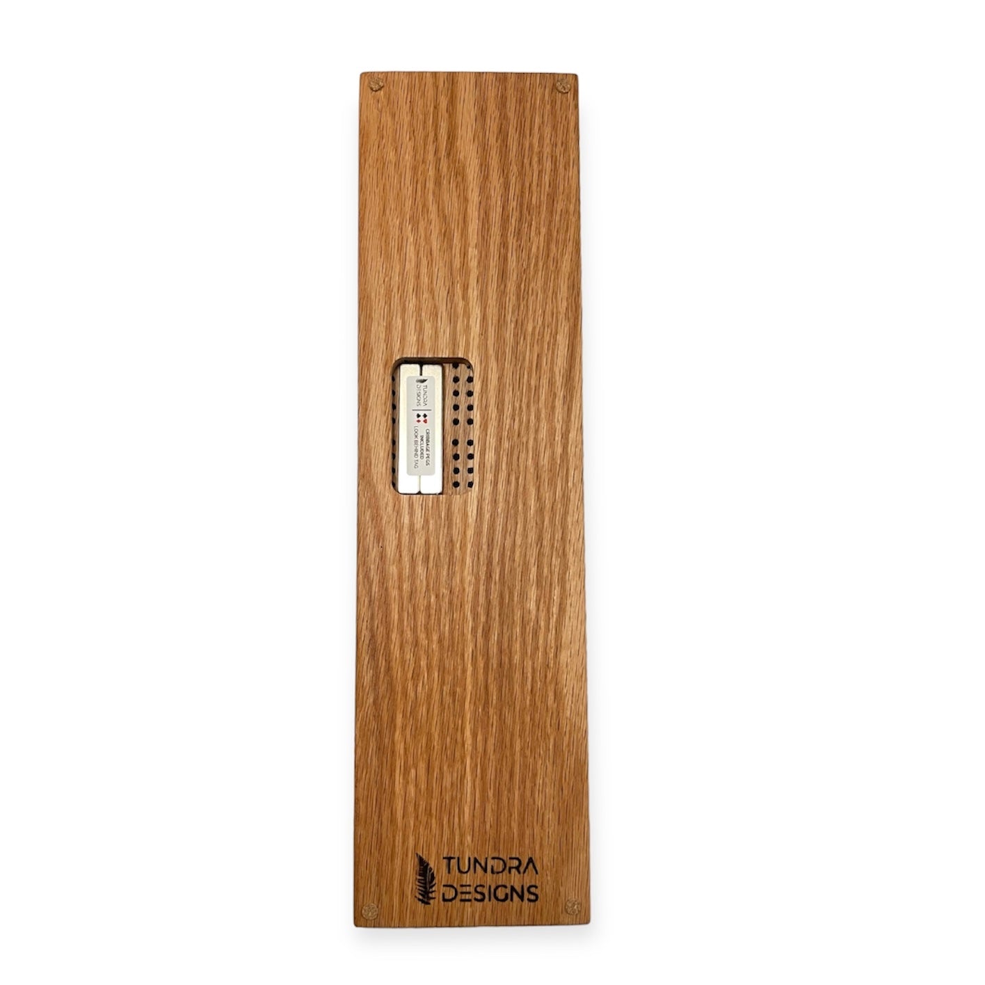 Oak Lightning Blue Epoxy Cribbage Board