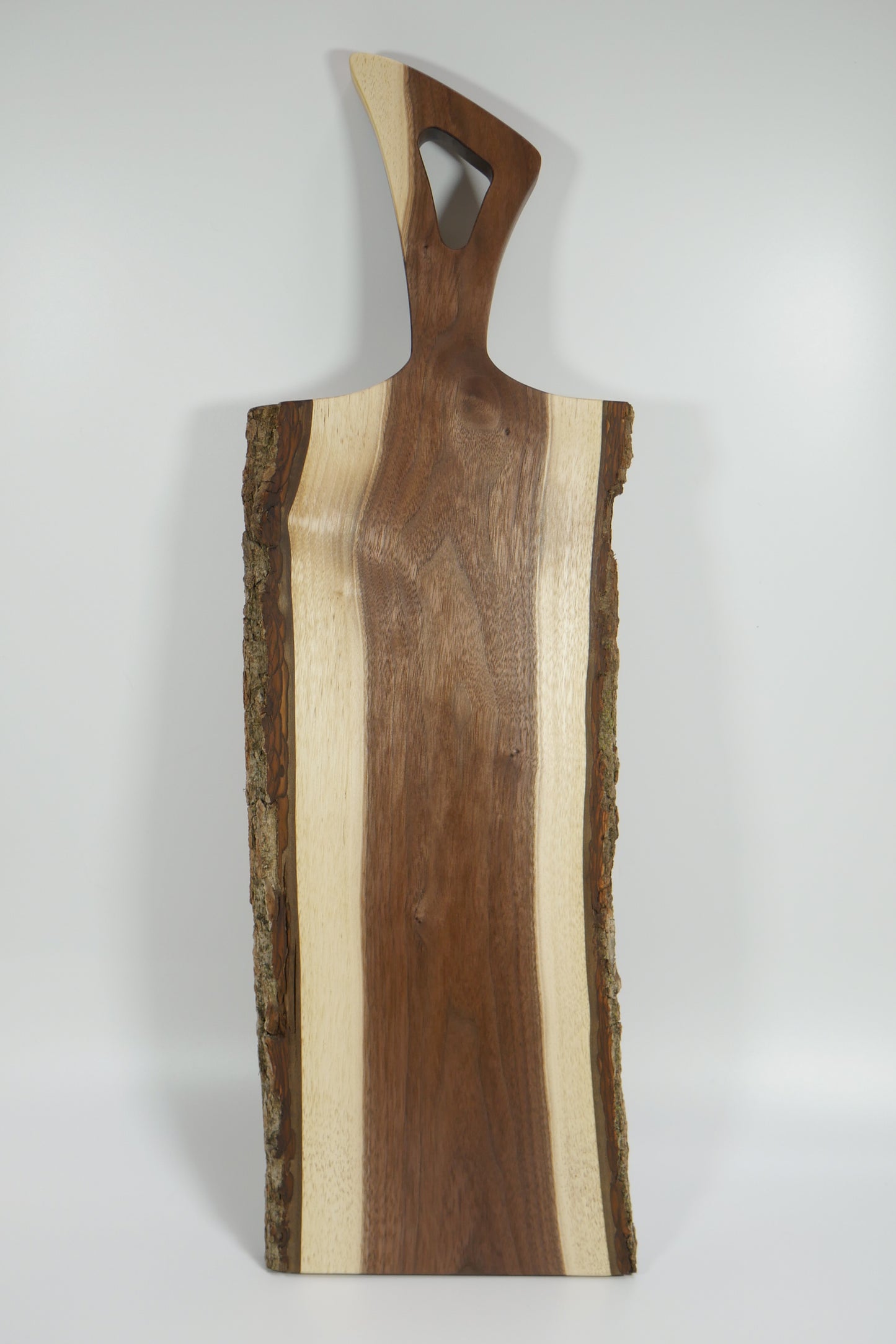 Live Edge Dark Walnut Charcuterie Board with Aviator Handle