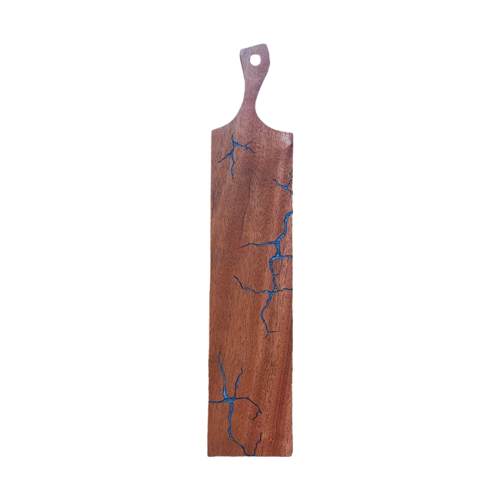 Mahogany Blue Epoxy Charcuterie Board with Chef's Handle