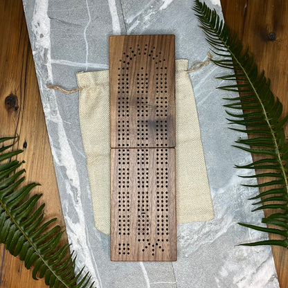 Dark Walnut Travel Folding Cribbage Board