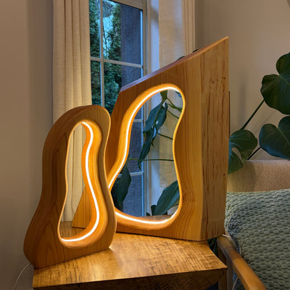 Matching Western Red Cedar LED Lamp Set – Dimmable Wooden Lights (Pair)
