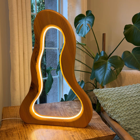 Western Red Cedar Night Light Lamp – Dimmable LED Wooden Light