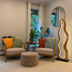 Western Red Cedar Floor Lamp – 54” Tall Dimmable LED Wooden Light