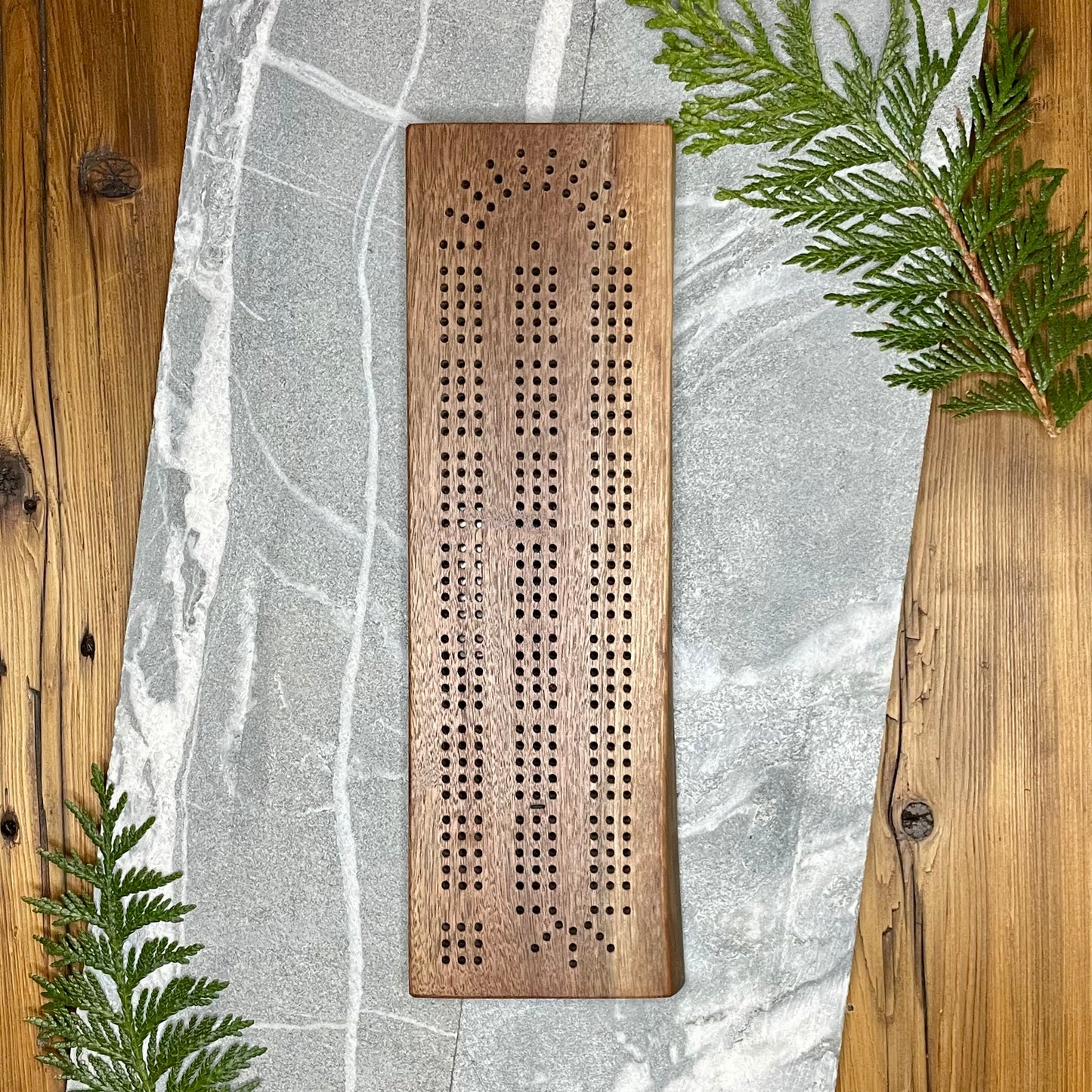 Live Edge Black Walnut Cribbage Board