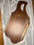 Rustic Black Walnut Serving Board – Live Edge with Natural Bark