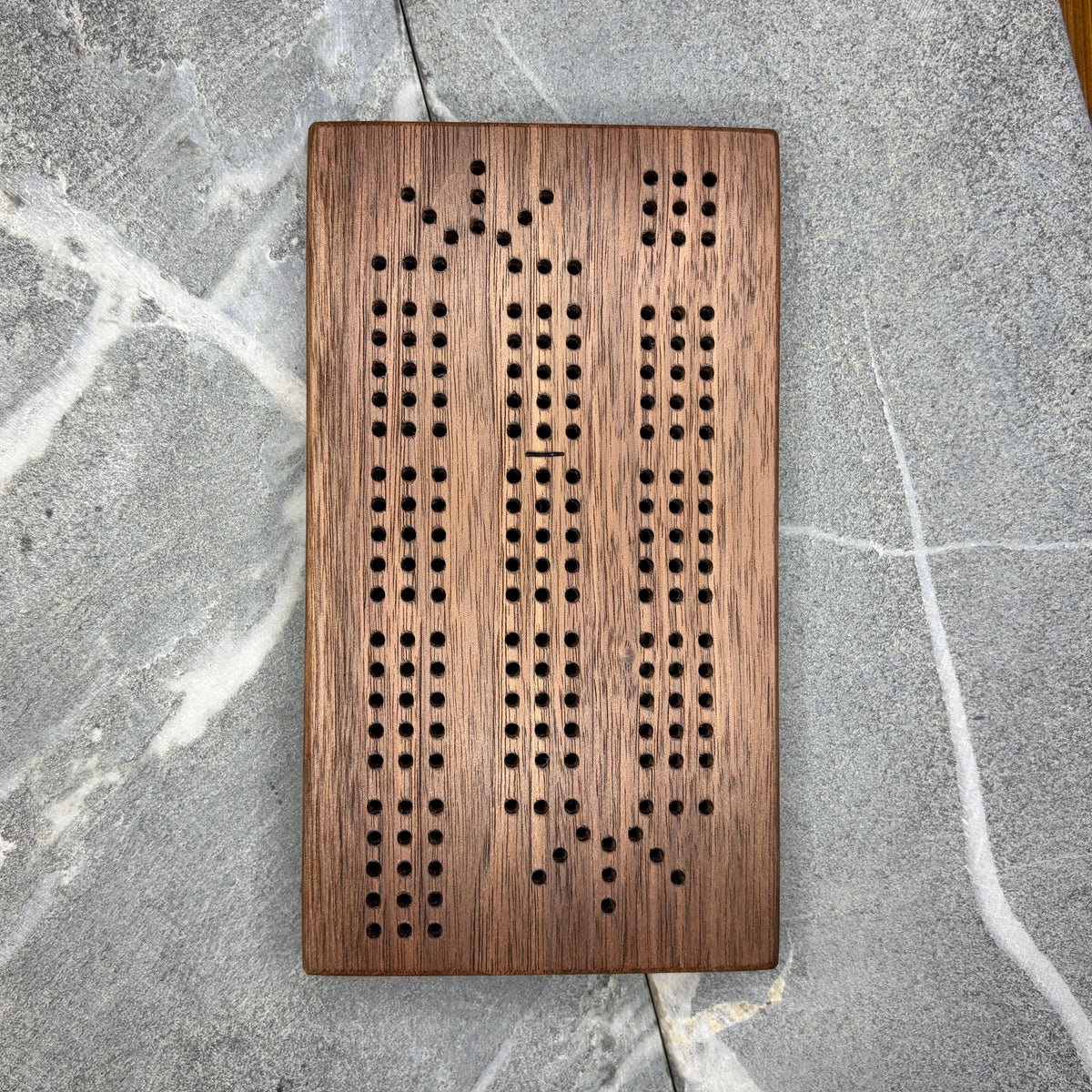 Black Walnut Cribbage Board Mini