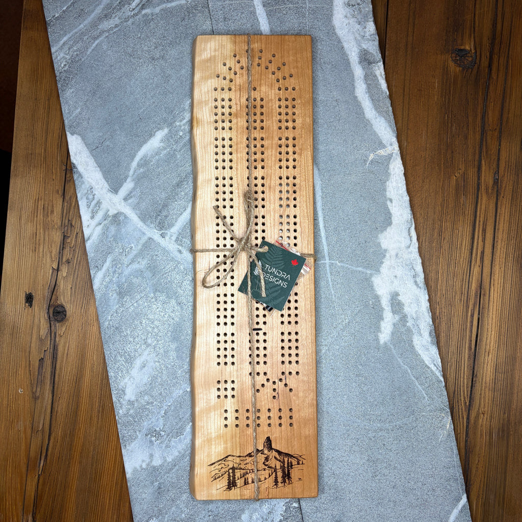 Black Tusk Engraved Cherry Cribbage Board