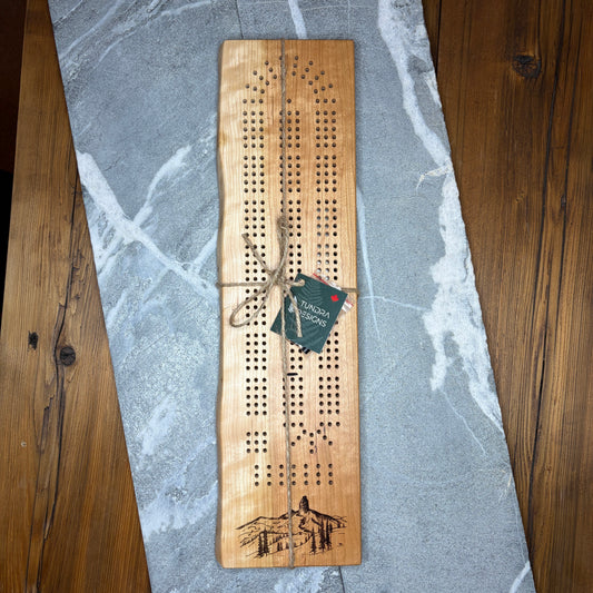 Black Tusk Engraved Cherry Cribbage Board