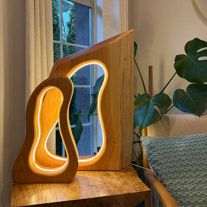 Matching Western Red Cedar LED Lamp Set – Dimmable Wooden Lights (Pair)