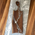 Black Walnut Live Edge Board with Lightning Epoxy