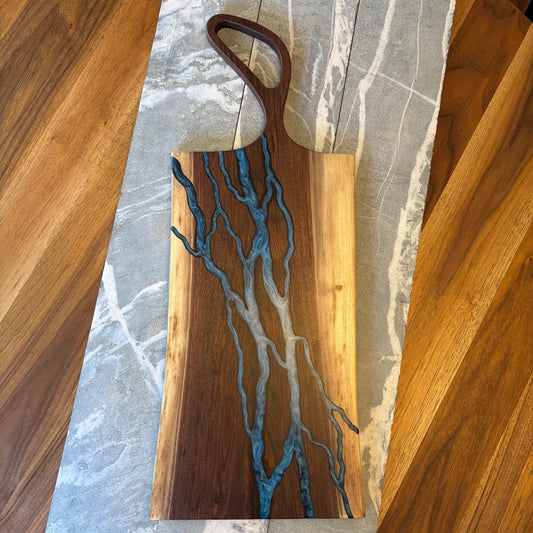 Modern Black Walnut Epoxy Charcuterie Board – Live Edge