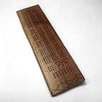 Dark Walnut Cribbage Board (Mountain Skyline)