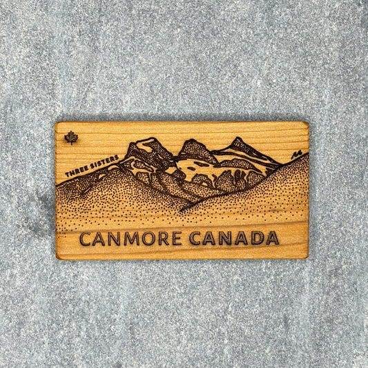 Three Sisters Mountains Magnet – Canmore