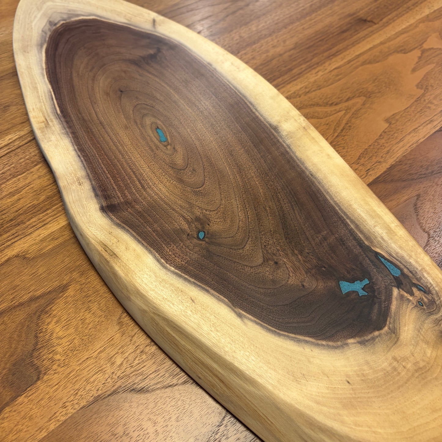Large Black Walnut Oval Charcuterie Board with Epoxy Inlay