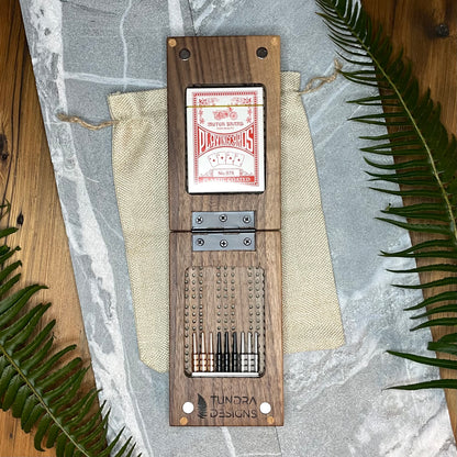 Dark Walnut Travel Folding Cribbage Board