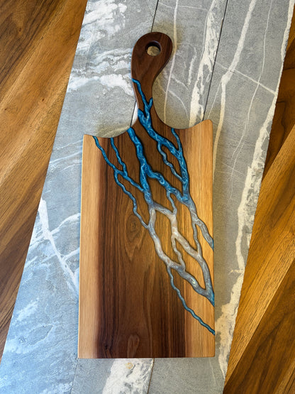 Live Edge Black Walnut Serving Board with Epoxy Inlay