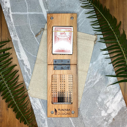 Cherry Folding Cribbage Board: Travel Edition