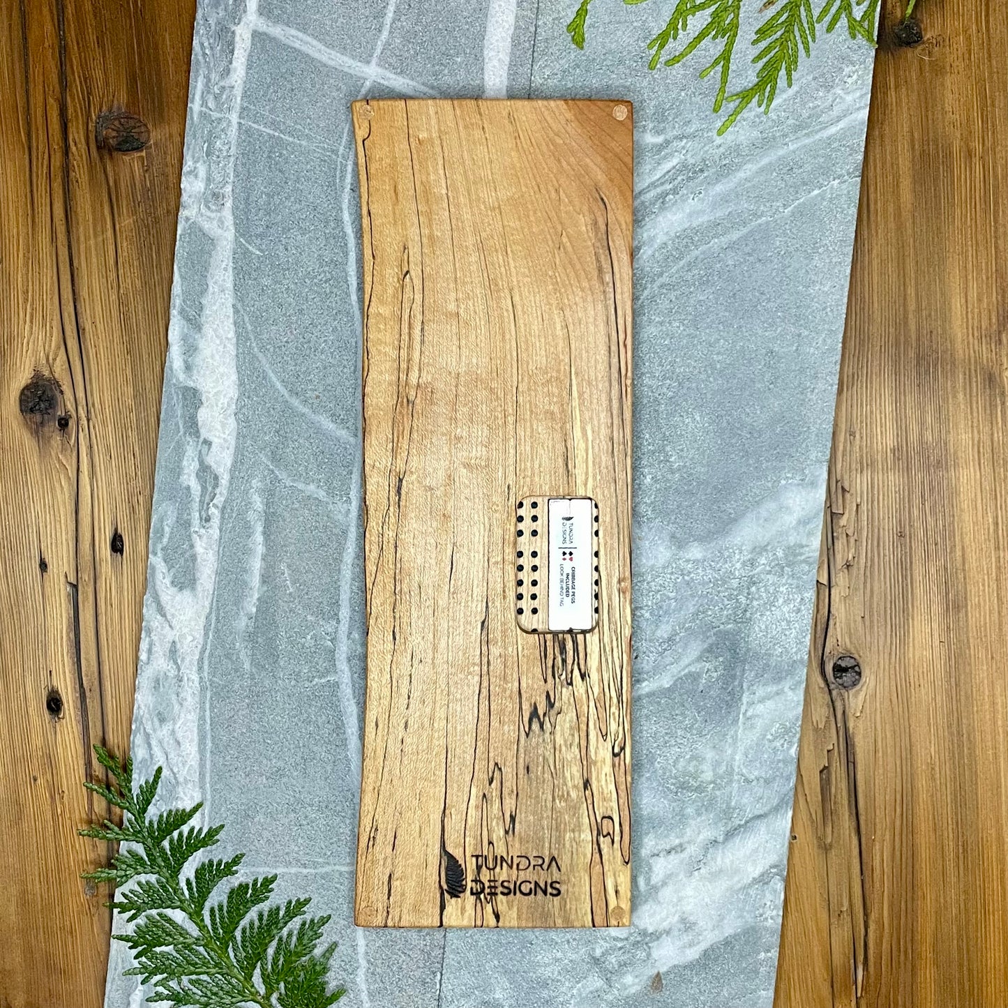 Spalted Maple Live Edge Cribbage Board