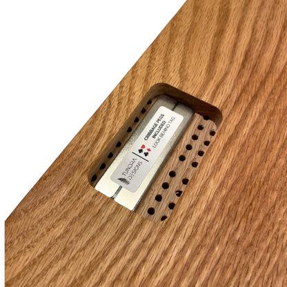 Oak Cribbage Board with Modern Epoxy Design