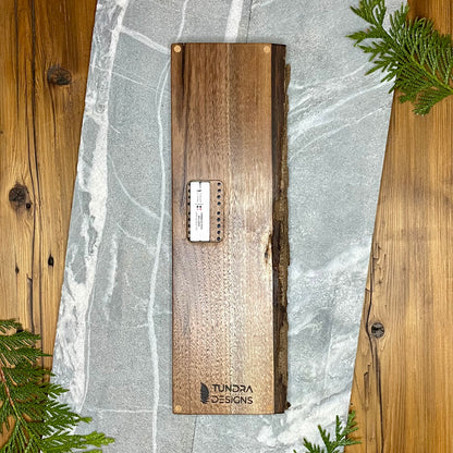 Live Edge with Bark Black Walnut Cribbage Board