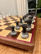 Black Walnut & Maple Chessboard with Purpleheart Trim
