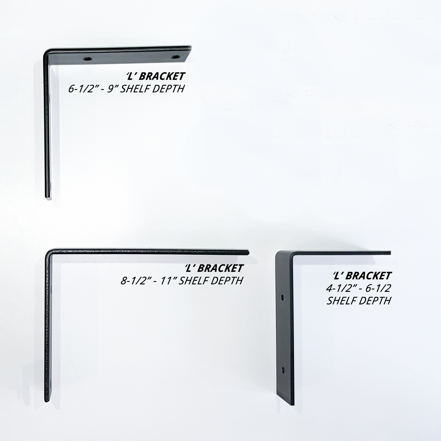 Standard 'L' Brackets and top-mount 'L' brackets.