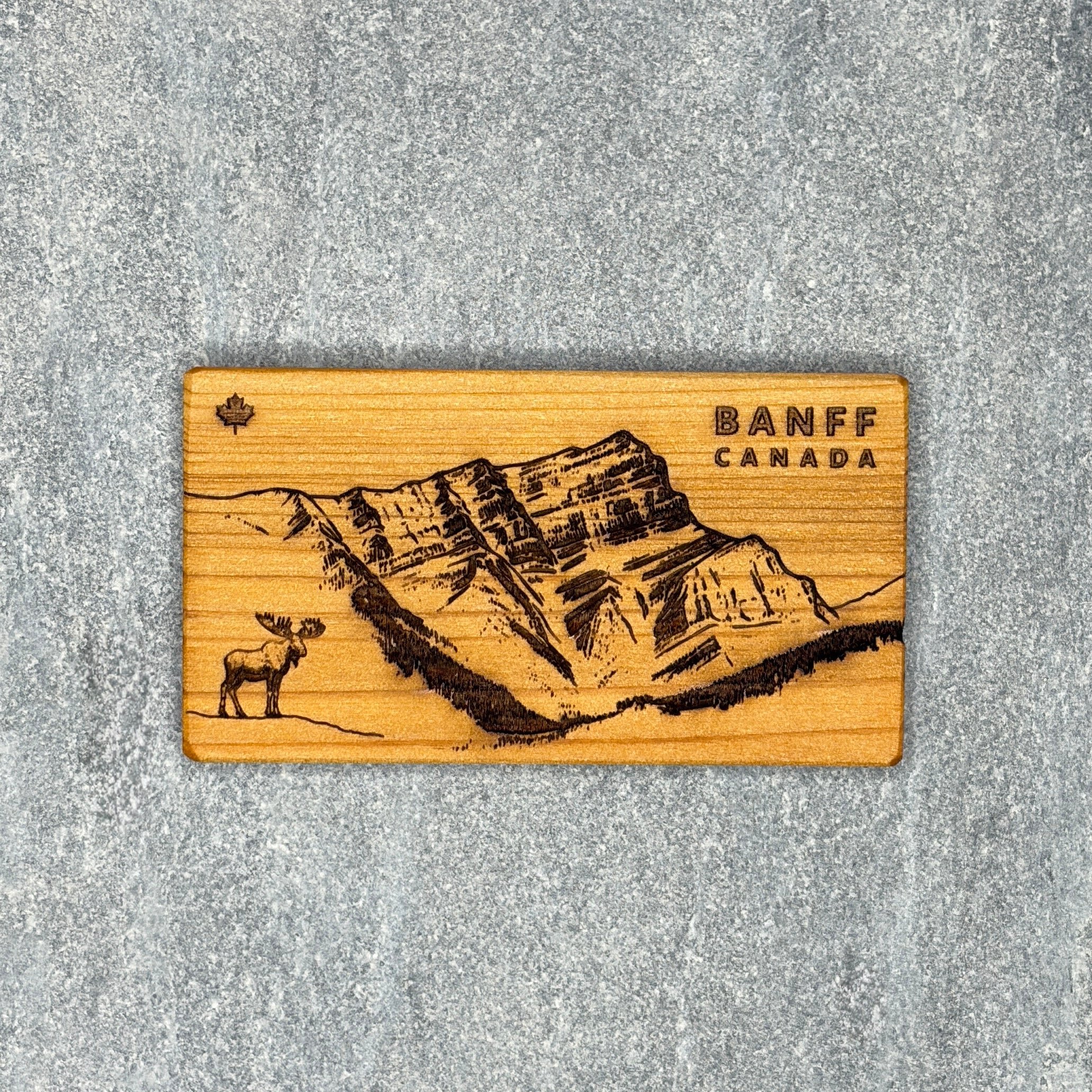 Banff Mountainscape Magnet with Moose