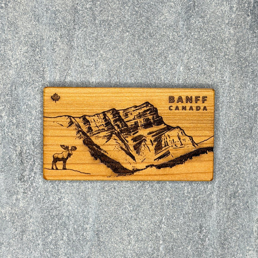 Banff Mountainscape Magnet with Moose
