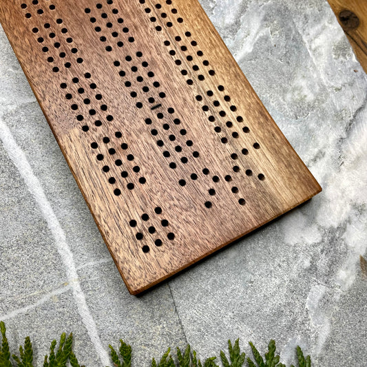 Live Edge Black Walnut Cribbage Board