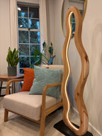 Western Red Cedar Floor Lamp – 54” Tall Dimmable LED Wooden Light