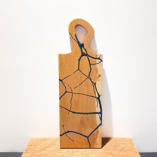 Cherry Charcuterie Board with Epoxy and Organic Flow Handle