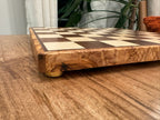 Black Walnut & Maple Chess Board with Olive Wood Trim