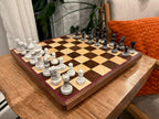 Black Walnut & Maple Chessboard with Purpleheart Trim