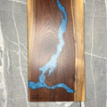 Black Walnut Charcuterie Board with Indian Arm Blue Epoxy