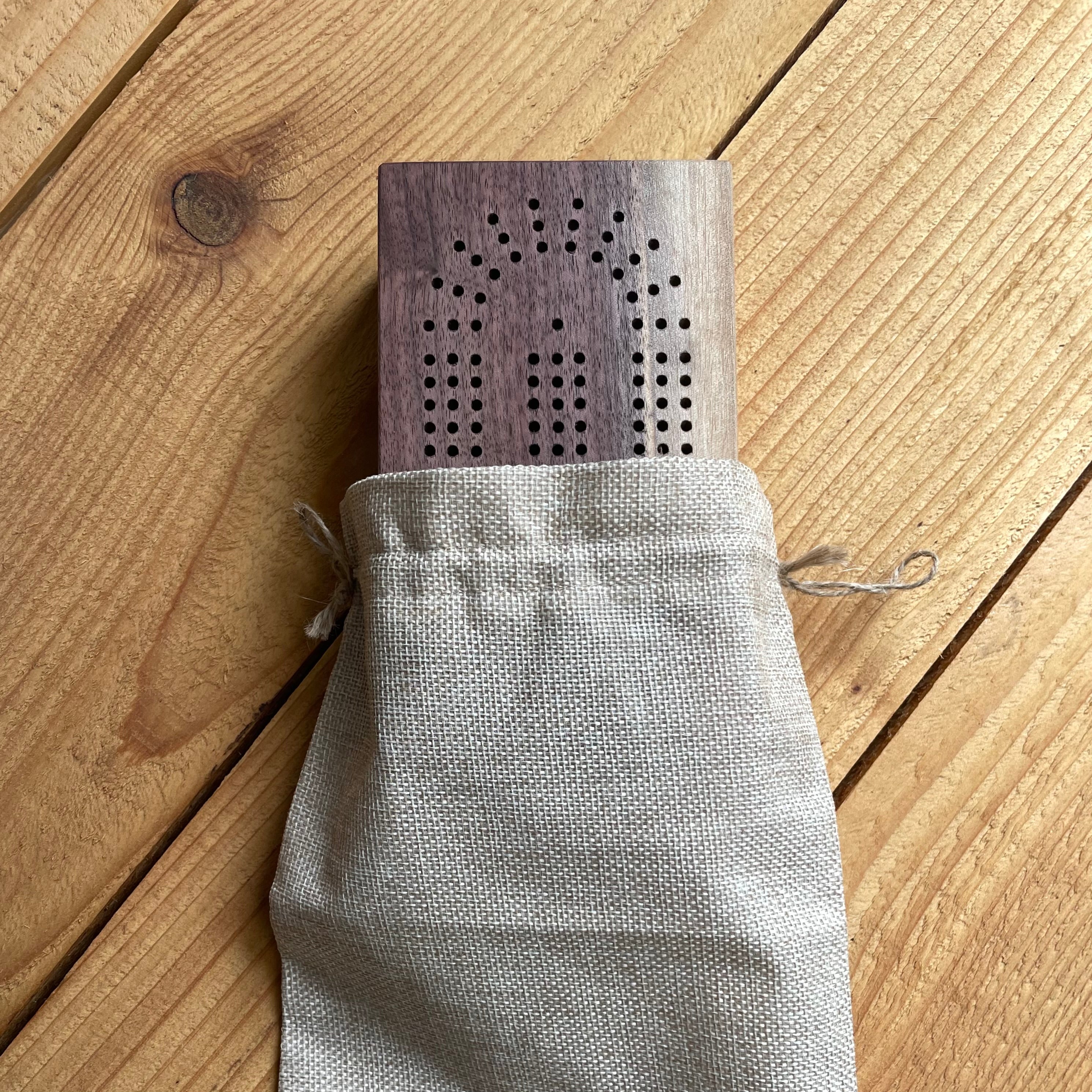 Folding Travel Dark Walnut Cribbage Board