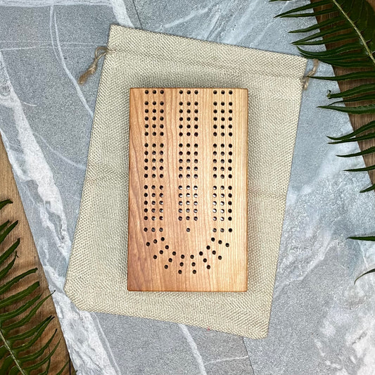 Cherry Folding Cribbage Board: Travel Edition