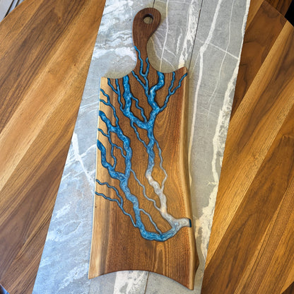 Unique Black Walnut Charcuterie Board – Epoxy Accent
