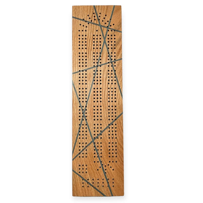 Oak Cribbage Board with Modern Epoxy Design